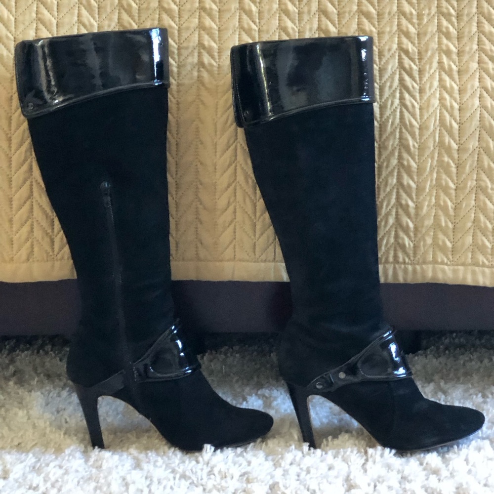 Nine West black leather boots